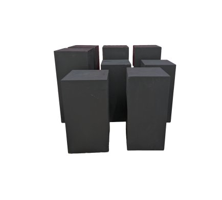 Bunch of black pillars together