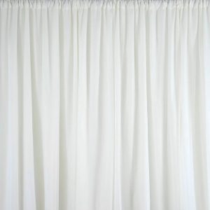 Luxurious white velvet draping for elegant event backdrops and wedding decor