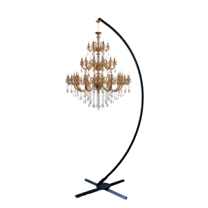 Elegant freestanding chandelier stand, perfect for weddings and upscale events, ideal for enhancing venue decor with luxurious lighting.