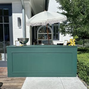 Forest Green bar set up at a house party