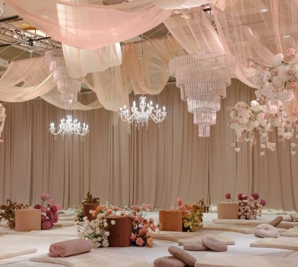 Cappuccino Sheer Ceiling Design for an Indian wedding decor