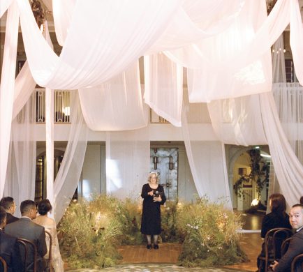 White Sheer wedding decor for ceiling