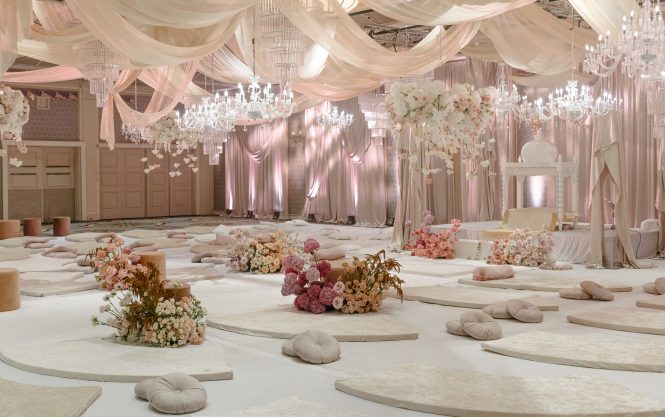 Ceiling design at an Indian wedding ceremony